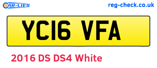 YC16VFA are the vehicle registration plates.