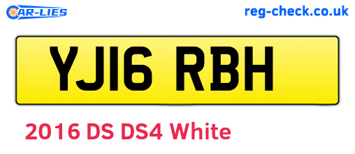 YJ16RBH are the vehicle registration plates.