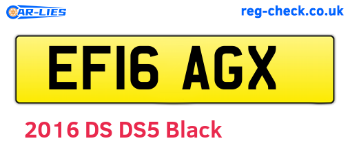 EF16AGX are the vehicle registration plates.