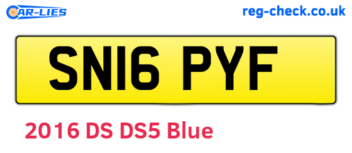SN16PYF are the vehicle registration plates.