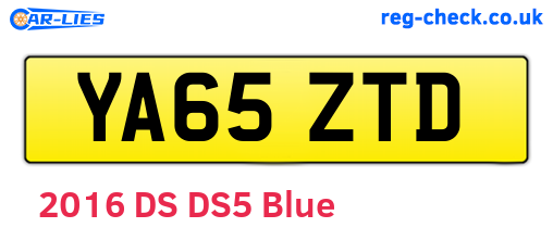 YA65ZTD are the vehicle registration plates.