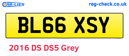 BL66XSY are the vehicle registration plates.