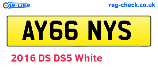 AY66NYS are the vehicle registration plates.