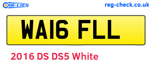 WA16FLL are the vehicle registration plates.