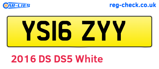 YS16ZYY are the vehicle registration plates.