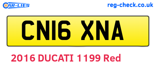 CN16XNA are the vehicle registration plates.