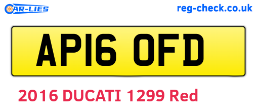 AP16OFD are the vehicle registration plates.