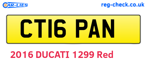 CT16PAN are the vehicle registration plates.