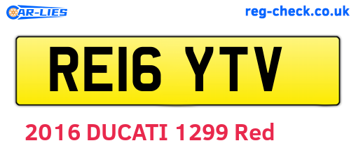 RE16YTV are the vehicle registration plates.