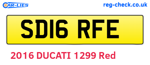 SD16RFE are the vehicle registration plates.
