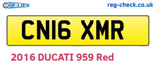 CN16XMR are the vehicle registration plates.