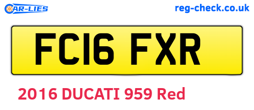 FC16FXR are the vehicle registration plates.
