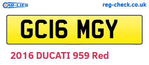 GC16MGY are the vehicle registration plates.