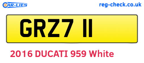 GRZ711 are the vehicle registration plates.