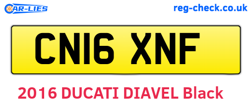 CN16XNF are the vehicle registration plates.