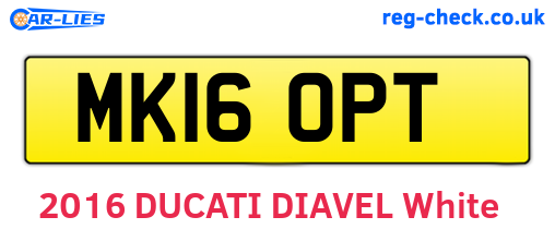 MK16OPT are the vehicle registration plates.