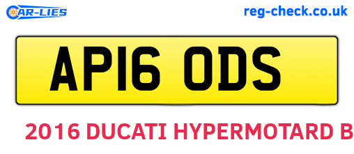 AP16ODS are the vehicle registration plates.