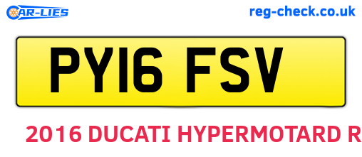 PY16FSV are the vehicle registration plates.