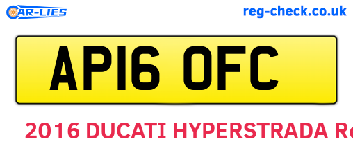 AP16OFC are the vehicle registration plates.