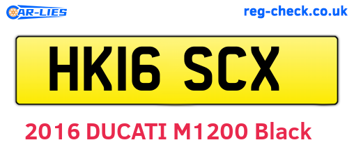HK16SCX are the vehicle registration plates.