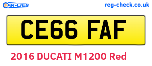 CE66FAF are the vehicle registration plates.