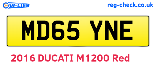 MD65YNE are the vehicle registration plates.