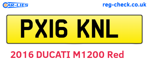 PX16KNL are the vehicle registration plates.