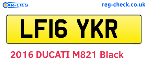 LF16YKR are the vehicle registration plates.