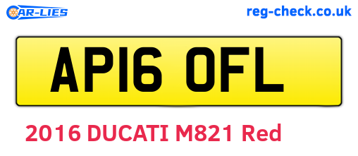 AP16OFL are the vehicle registration plates.