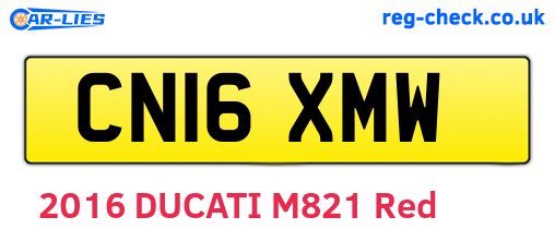 CN16XMW are the vehicle registration plates.