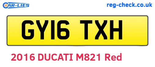 GY16TXH are the vehicle registration plates.