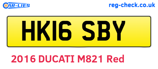 HK16SBY are the vehicle registration plates.