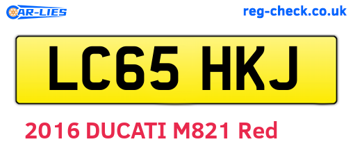 LC65HKJ are the vehicle registration plates.
