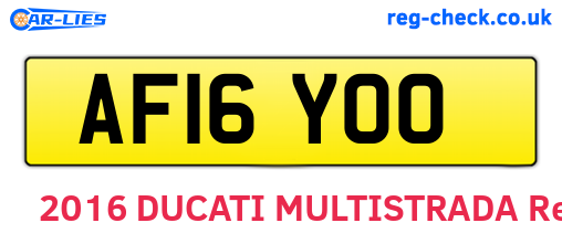 AF16YOO are the vehicle registration plates.