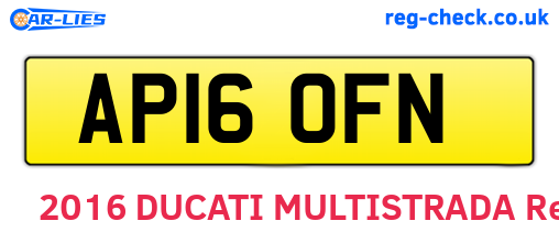 AP16OFN are the vehicle registration plates.