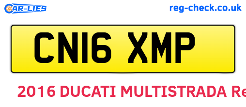 CN16XMP are the vehicle registration plates.