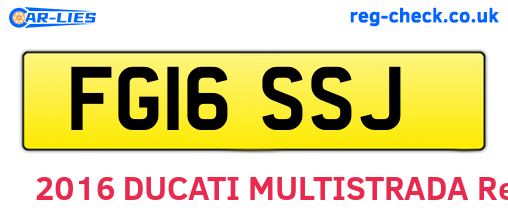 FG16SSJ are the vehicle registration plates.
