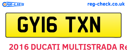 GY16TXN are the vehicle registration plates.