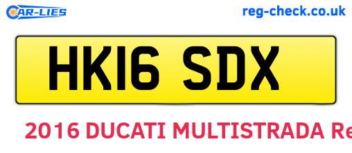 HK16SDX are the vehicle registration plates.