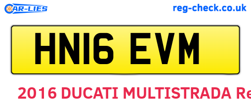 HN16EVM are the vehicle registration plates.