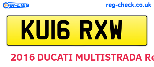 KU16RXW are the vehicle registration plates.