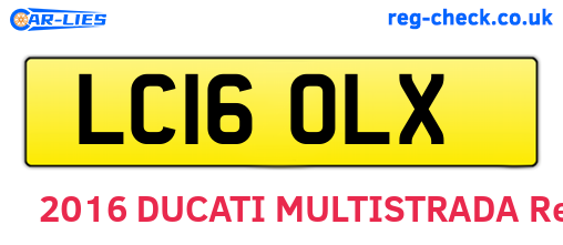 LC16OLX are the vehicle registration plates.