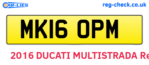 MK16OPM are the vehicle registration plates.