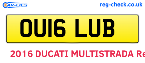 OU16LUB are the vehicle registration plates.