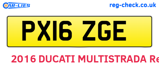 PX16ZGE are the vehicle registration plates.