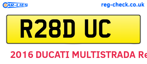 R28DUC are the vehicle registration plates.