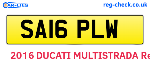 SA16PLW are the vehicle registration plates.