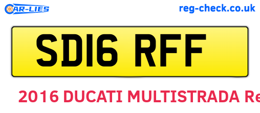 SD16RFF are the vehicle registration plates.