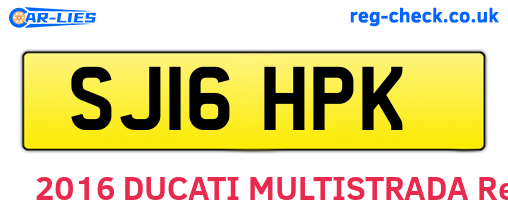 SJ16HPK are the vehicle registration plates.