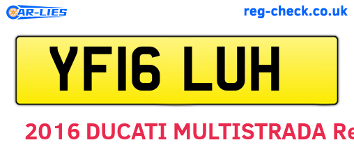 YF16LUH are the vehicle registration plates.